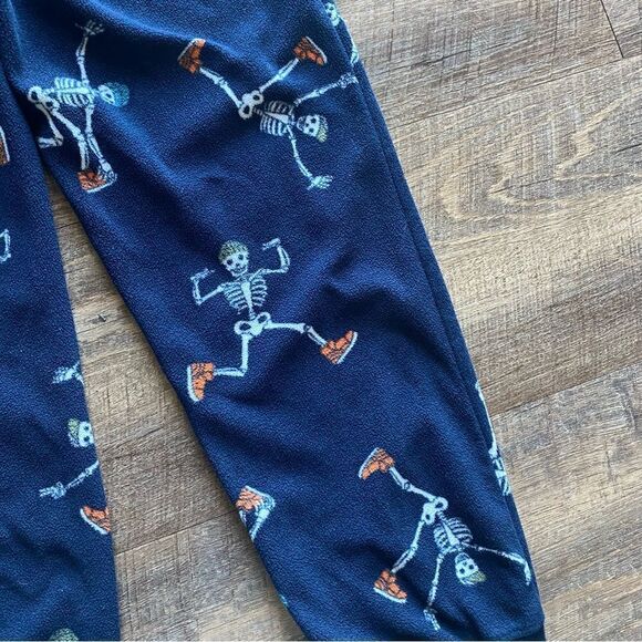 Old Navy Fleece Pajama Pants Navy Skeleton Medium Boys Casual - Picture 6 of 7